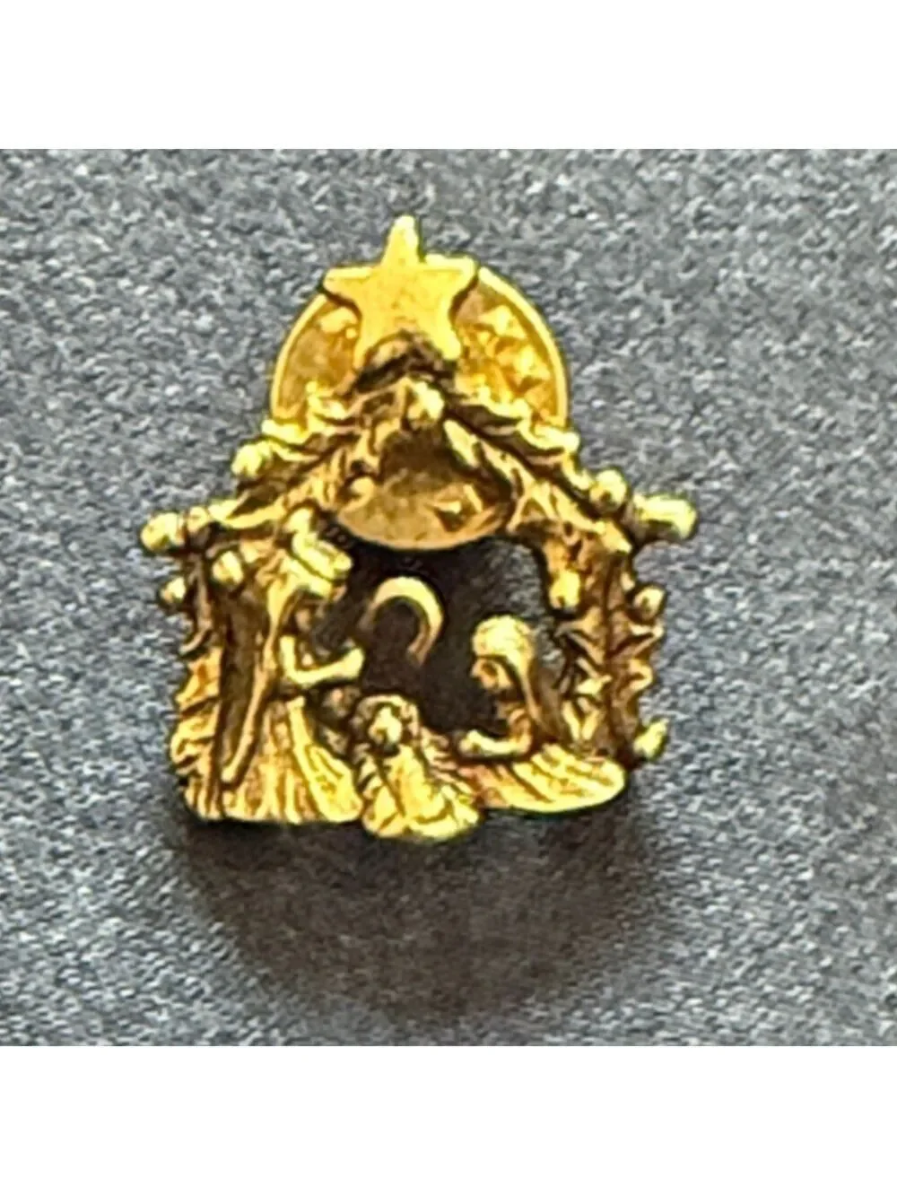 Vintage Bronze Nativity Pins Brooches